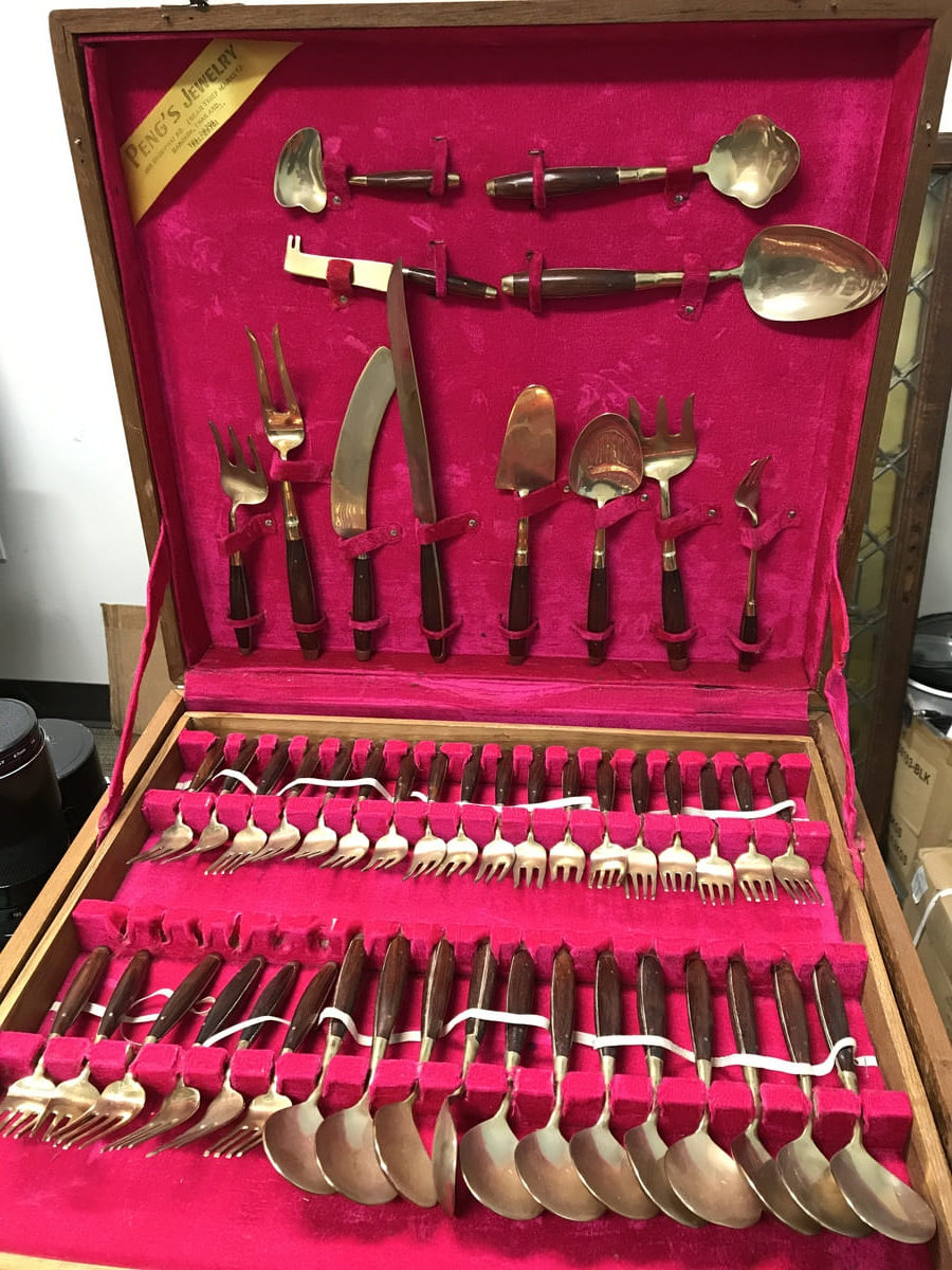 Vintage Rosewood and Brass Flatware Set – Shop Saint Vincent De